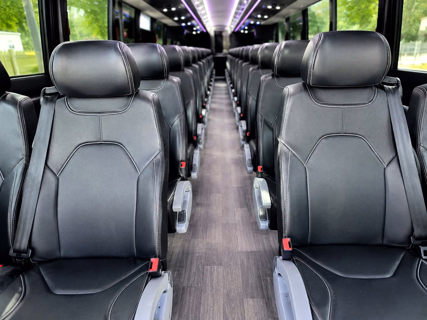 56 passenger charter bus inside